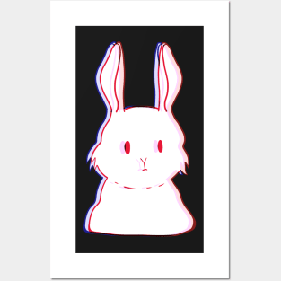 Cute bunny pink and blue Posters and Art